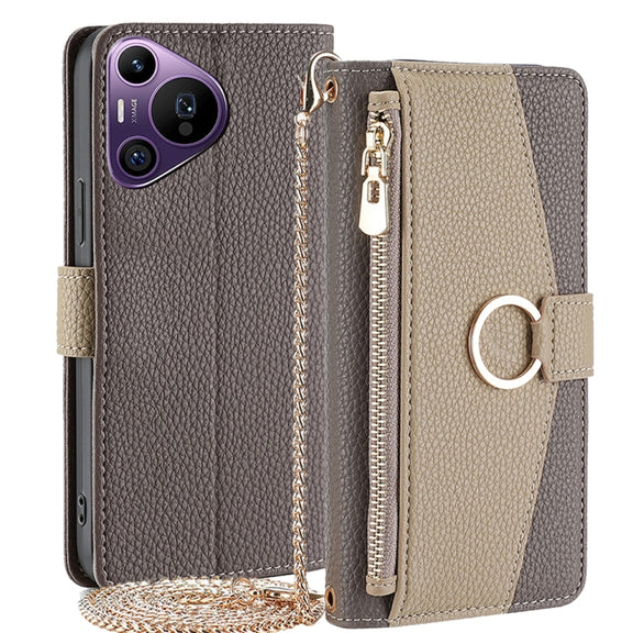 For Huawei Pura 70 Pro / 70 Pro+ 5G Crossbody Litchi Texture Leather Phone Case(Grey)