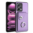 For Xiaomi Redmi Note 12 Pro 5G Global Organ Card Bag Ring Holder PU Phone Case(Purple) - Xiaomi Cases by PMC TechLife | Online Shopping South Africa | PMC TechLife | Buy Now Pay Later Mobicred