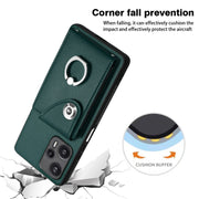 For Xiaomi Poco F5 5G/Redmi Note 12 Turbo Organ Card Bag Ring Holder PU Phone Case(Green)