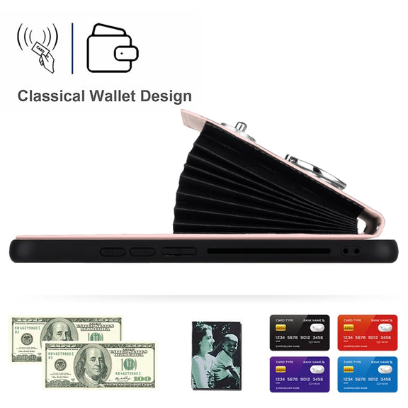 For Xiaomi Redmi Note 13 Pro 4G Global Organ Card Bag Ring Holder PU Phone Case(Pink)