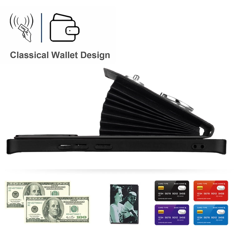 For Xiaomi Redmi Note 13 Pro+ Organ Card Bag Ring Holder PU Phone Case(Black)