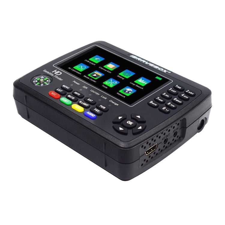 iBRAVEBOX V10 Finder Max 4.3 inch Display Digital Satellite Meter Signal Finder, Support DVB-S/S2/S2X, Plug Type:EU Plug(Black)