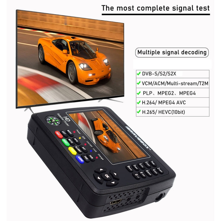 iBRAVEBOX V10 Finder Max 4.3 inch Display Digital Satellite Meter Signal Finder, Support DVB-S/S2/S2X, Plug Type:AU Plug(Black)