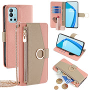For OnePlus 9R Crossbody Litchi Texture Leather Phone Case(Pink)