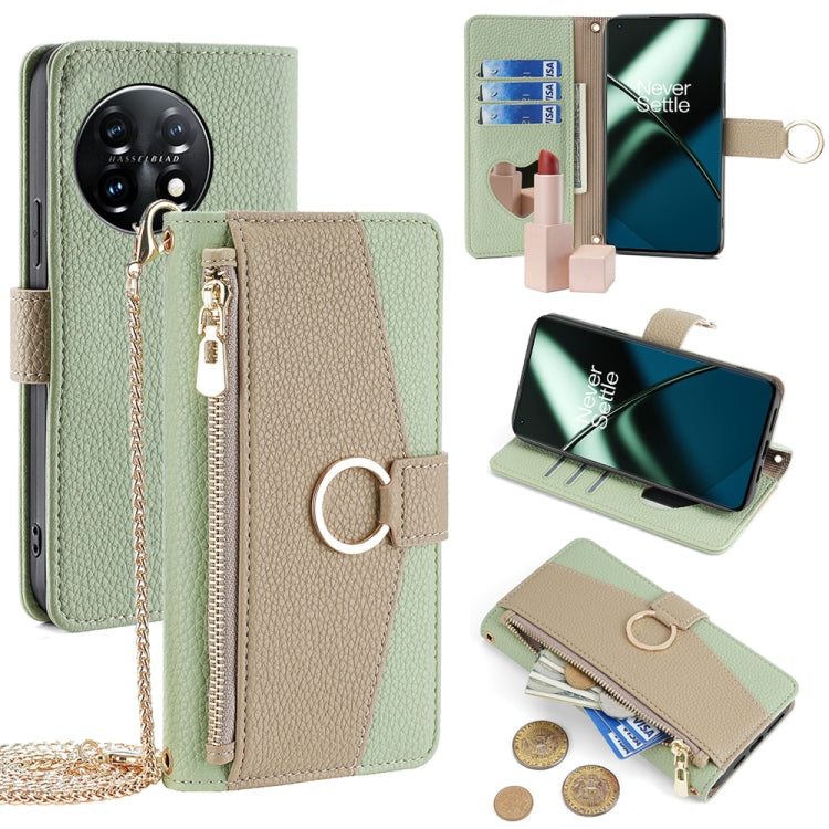 For OnePlus 11 Crossbody Litchi Texture Leather Phone Case(Green)