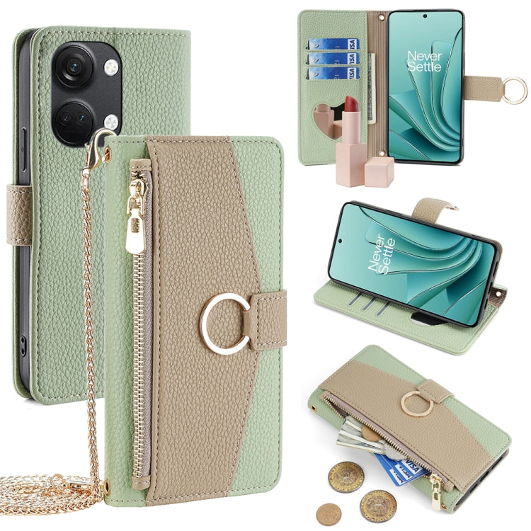 For OnePlus Ace 2V 5G Crossbody Litchi Texture Leather Phone Case(Green)