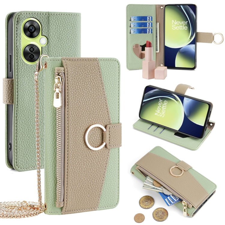For OnePlus Nord CE 3 Lite  5G Crossbody Litchi Texture Leather Phone Case(Green)