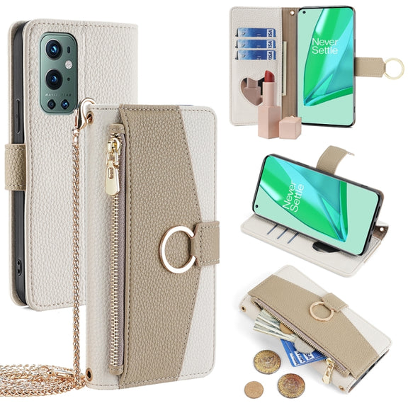 For OnePlus 9 Pro Crossbody Litchi Texture Leather Phone Case(White)