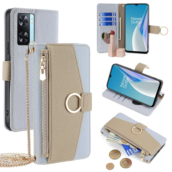 For OnePlus Nord N20 SE Crossbody Litchi Texture Leather Phone Case(Blue)