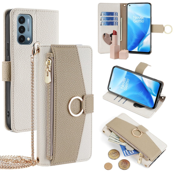 For OnePlus Nord N200 5G Crossbody Litchi Texture Leather Phone Case(White)