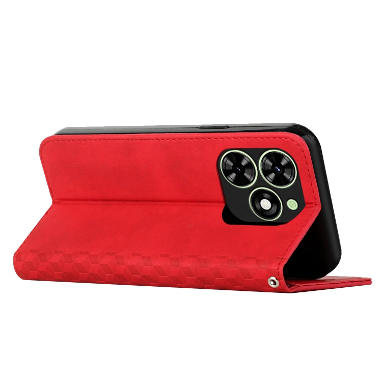 For Tecno Spark Go 2024 / POP 8 Diamond Splicing Skin Feel Magnetic Leather Phone Case(Red)