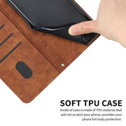 For Tecno Spark Go 2024 / POP 8 Skin Feel Stripe Pattern Leather Phone Case with Long Lanyard(Brown)