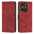 For Tecno Spark Go 2024 / POP 8 Skin Feel Stripe Pattern Leather Phone Case with Lanyard(Red) - free shipping - PMC Jewellery - Order now!
