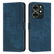 For Tecno Spark Go 2024 / POP 8 Skin Feel Stripe Pattern Leather Phone Case with Lanyard(Blue) - free shipping - PMC Jewellery - Order now!