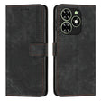 For Tecno Spark Go 2024 / POP 8 Skin Feel Stripe Pattern Leather Phone Case with Long Lanyard(Black) - Tecno Cases by PMC Jewellery | Online Shopping South Africa | PMC Jewellery | Buy Now Pay Later Mobicred