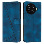 For Tecno Spark 20 Pro+ Dream Triangle Leather Phone Case with Long  Lanyard(Blue)