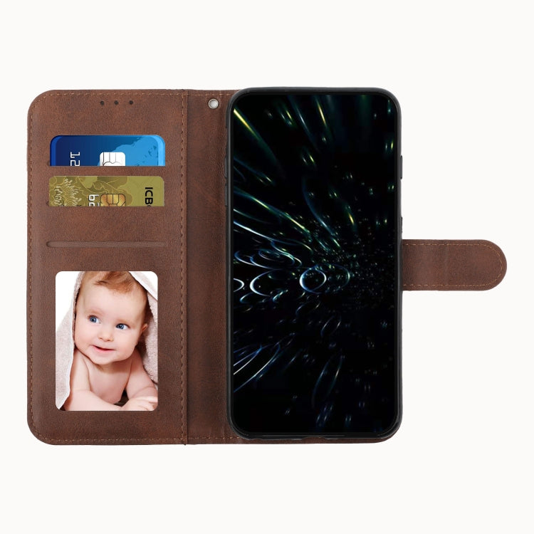 For Tecno Spark Go 2024 / POP 8 Stitching Calf Texture Buckle Leather Phone Case(Brown)