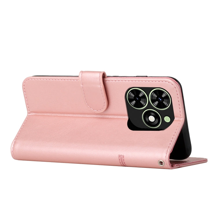 For Tecno Spark Go 2024 / POP 8 Stitching Calf Texture Buckle Leather Phone Case(Rose Gold)
