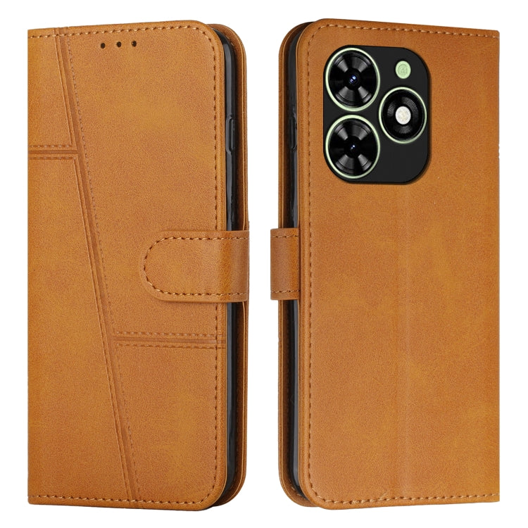For Tecno Spark Go 2024 / POP 8 Stitching Calf Texture Buckle Leather Phone Case(Yellow)