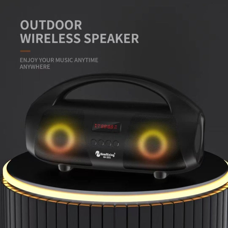 NewRixing NR2055 Wireless Portable TWS Bluetooth Speaker with Microphone(Black)