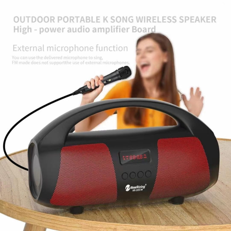 NewRixing NR2055 Wireless Portable TWS Bluetooth Speaker with Microphone(Black)