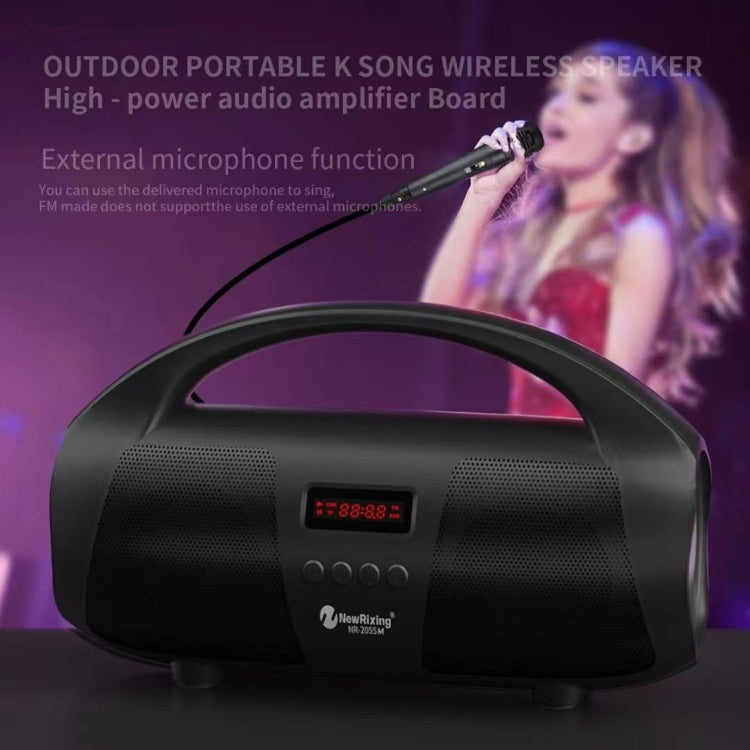 NewRixing NR2055 Wireless Portable TWS Bluetooth Speaker with Microphone(Black)