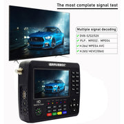 iBRAVEBOX V10 Finder Max+ 4.3 inch Display Digital Satellite Meter Signal Finder, Support DVB-S/S2/S2X AHD, Plug Type:US Plug(Black)