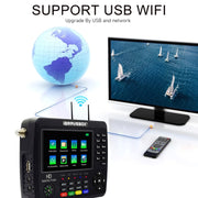 iBRAVEBOX V10 Finder Max+ 4.3 inch Display Digital Satellite Meter Signal Finder, Support DVB-S/S2/S2X AHD, Plug Type:UK Plug(Black)