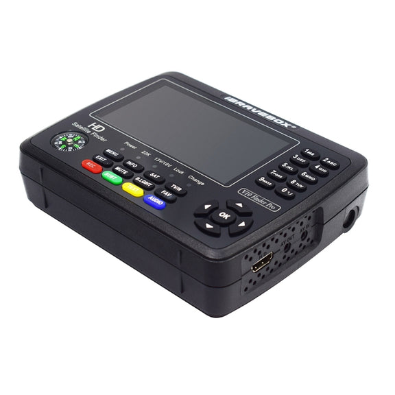 iBRAVEBOX V10 Finder Pro 4.3 inch Display Digital Satellite Meter Signal Finder, Support DVB-S/S2/S2X/T/T2/C, Plug Type:EU Plug(Black)