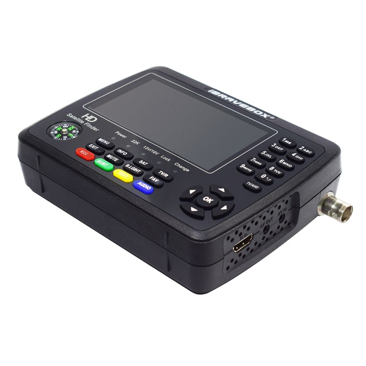 iBRAVEBOX V10 Finder Pro+ 4.3 inch Display Digital Satellite Meter Signal Finder, Support DVB-S/S2/S2X/T/T2/C AHD, Plug Type:US Plug(Black)