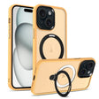 For iPhone 15 Skin-feel MagSafe Holder PC Hybrid TPU Phone Case(Orange) - iPhone 15 Cases by PMC TechLife | Online Shopping South Africa | PMC TechLife | Buy Now Pay Later Mobicred