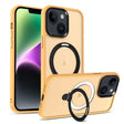 For iPhone 14 MagSafe Holder Skin-feel PC Hybrid TPU Phone Case(Orange) - iPhone 14 Cases by PMC TechLife | Online Shopping South Africa | PMC TechLife