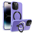 For iPhone 14 Pro Skin-feel MagSafe Holder PC Hybrid TPU Phone Case(Purple) - free shipping - PMC TechLife - Order now!