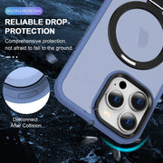 For iPhone 13 Pro Max MagSafe Holder Skin-feel PC Hybrid TPU Phone Case(Blue)