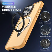 For iPhone 16 Pro Max Skin-feel MagSafe Holder PC Hybrid TPU Phone Case(Orange)