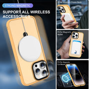 For iPhone 16 Pro Max Skin-feel MagSafe Holder PC Hybrid TPU Phone Case(Orange)