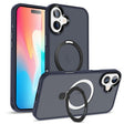 For iPhone 16 Plus Skin-feel MagSafe Holder PC Hybrid TPU Phone Case(Dark Blue) - free shipping - PMC TechLife - Order now!