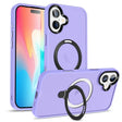For iPhone 16 Plus Skin-feel MagSafe Holder PC Hybrid TPU Phone Case(Purple) - iPhone 16 Plus Cases by PMC TechLife | Online Shopping South Africa | PMC TechLife | Buy Now Pay Later Mobicred