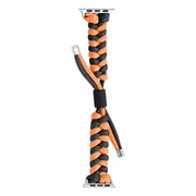 For Apple Watch Ultra 2 49mm Paracord Fishtail Braided Silicone Bead Watch Band(Black Orange)
