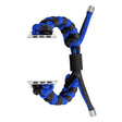 For Apple Watch Ultra 2 49mm Paracord Fishtail Braided Silicone Bead Watch Band(Black Blue) - Watch Bands by PMC TechLife | Online Shopping South Africa | PMC TechLife | Buy Now Pay Later Mobicred