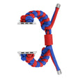 For Apple Watch Ultra 2 49mm Paracord Fishtail Braided Silicone Bead Watch Band(Blue Red) - Watch Bands by PMC TechLife | Online Shopping South Africa | PMC TechLife | Buy Now Pay Later Mobicred