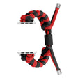 For Apple Watch Ultra 49mm Paracord Fishtail Braided Silicone Bead Watch Band(Black Red) - Watch Bands by PMC TechLife | Online Shopping South Africa | PMC TechLife | Buy Now Pay Later Mobicred