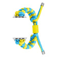 For Apple Watch Ultra 49mm Paracord Fishtail Braided Silicone Bead Watch Band(Light Blue Yellow) - Watch Bands by PMC TechLife | Online Shopping South Africa | PMC TechLife | Buy Now Pay Later Mobicred