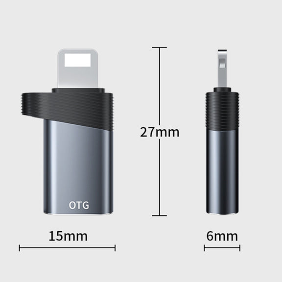 ADS-616B 8 Pin Male to USB-C/Type-C Female OTG Adapter(Silver)