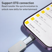 ADS-616B 8 Pin Male to USB-C/Type-C Female OTG Adapter(Silver)
