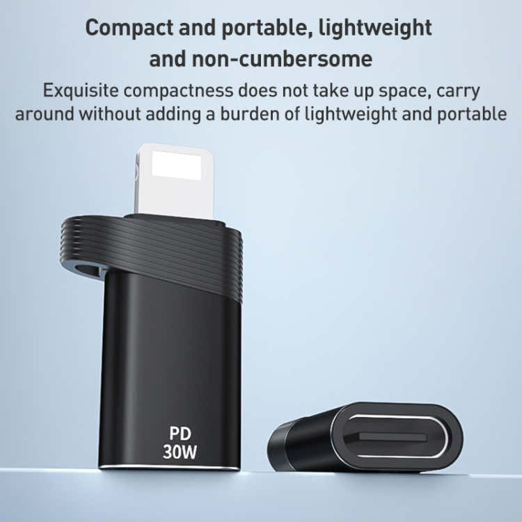 ADS-616B 8 Pin Male to USB-C/Type-C Female OTG Adapter(Black)