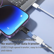 ADS-616A PD 30W 8 Pin Male to USB-C/Type-C Female Adapter(Silver)