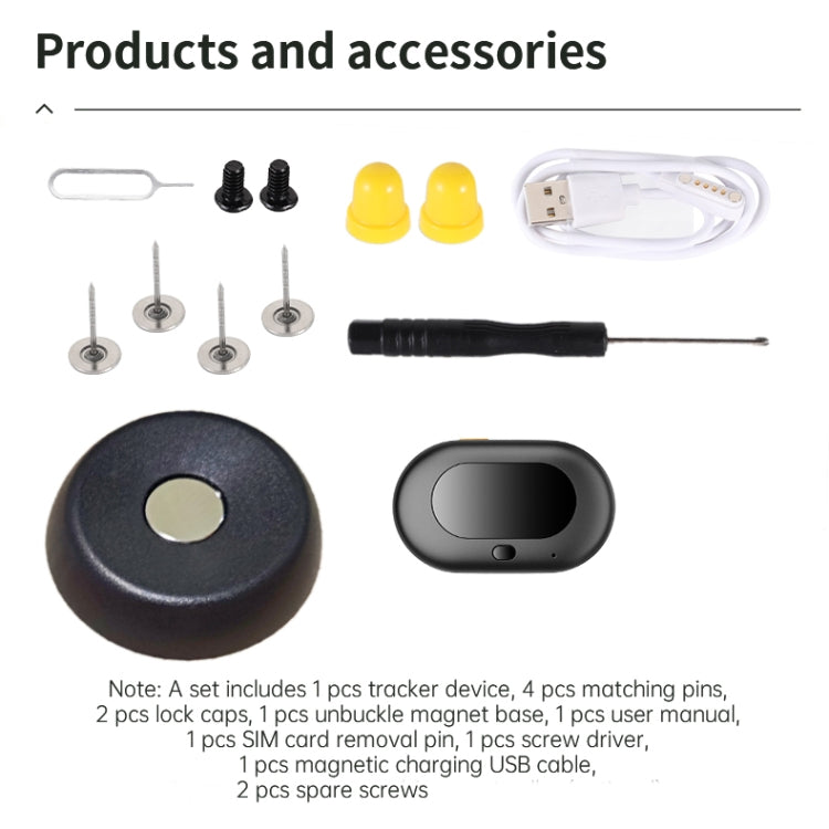 V41 Smart GPS Tracker IP67 Water-resistant Pet Anti-loss Positioner, Version:4G Version-B for North & South America(Black)