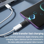 ADS-615 PD 60W USB-C/Type-C Male to 8 Pin Female Adapter(Black)