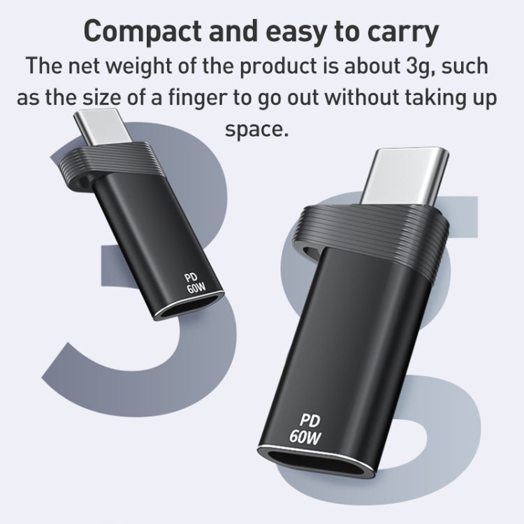 ADS-615 PD 60W USB-C/Type-C Male to 8 Pin Female Adapter(Black)